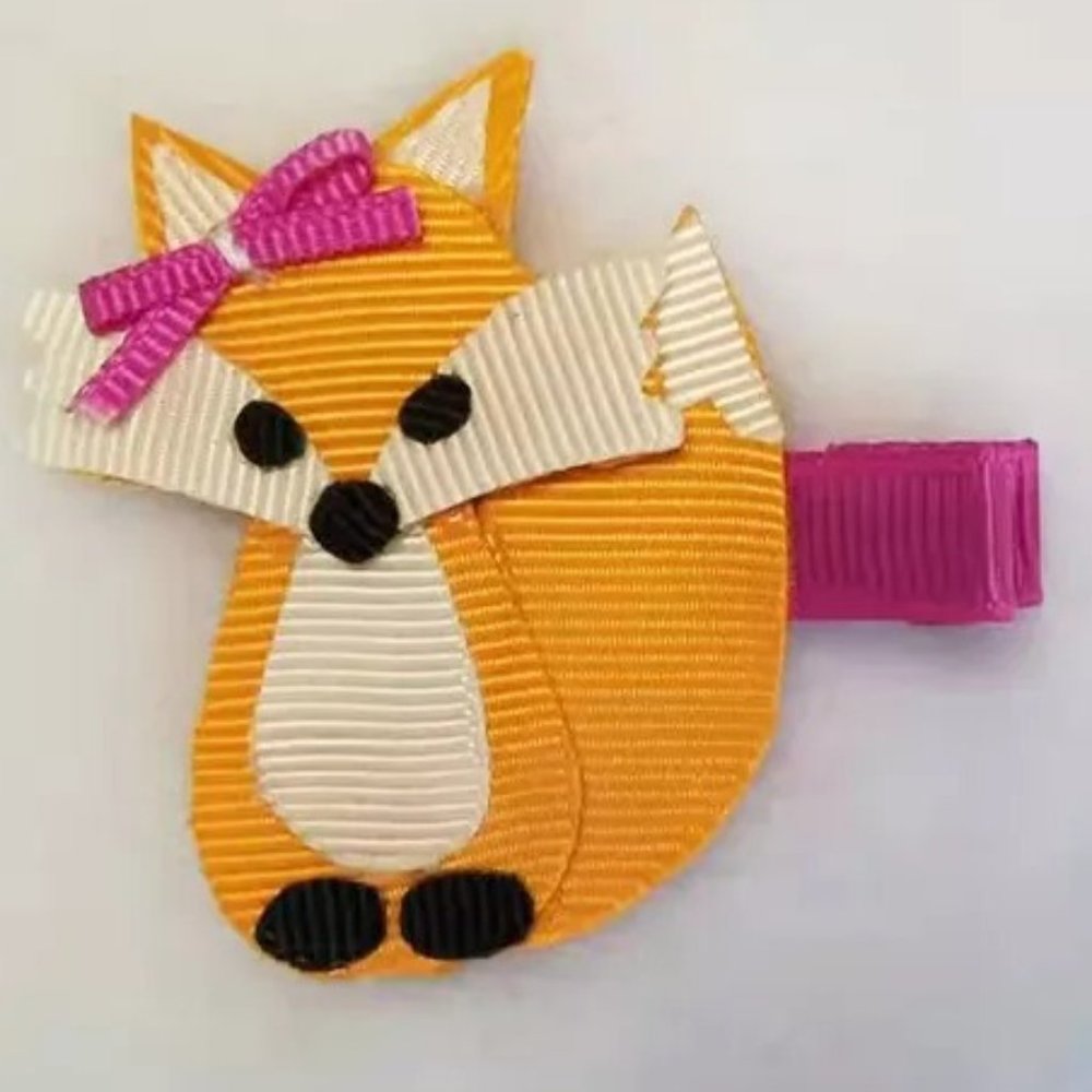 Fox Girls 2-Inch Hair Bow Clip